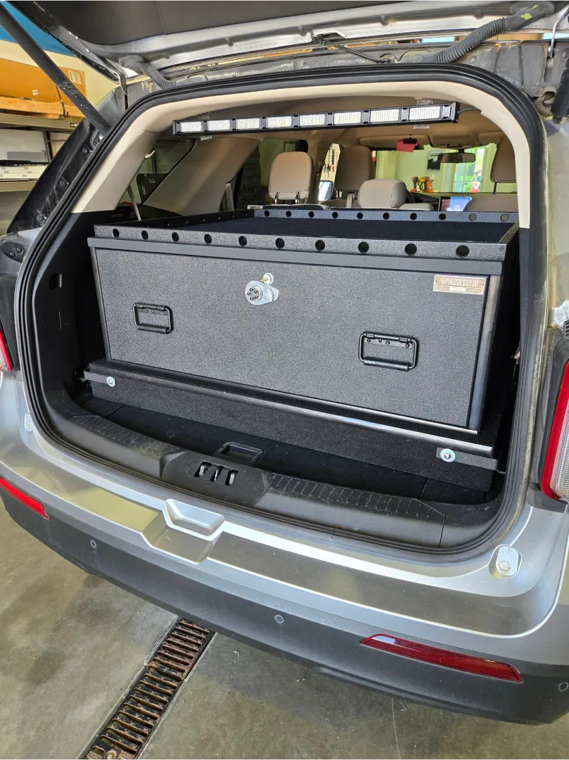 Custom TruckVault cabinet installed in a La Vista Police Department vehicle by Revolution Upfitting